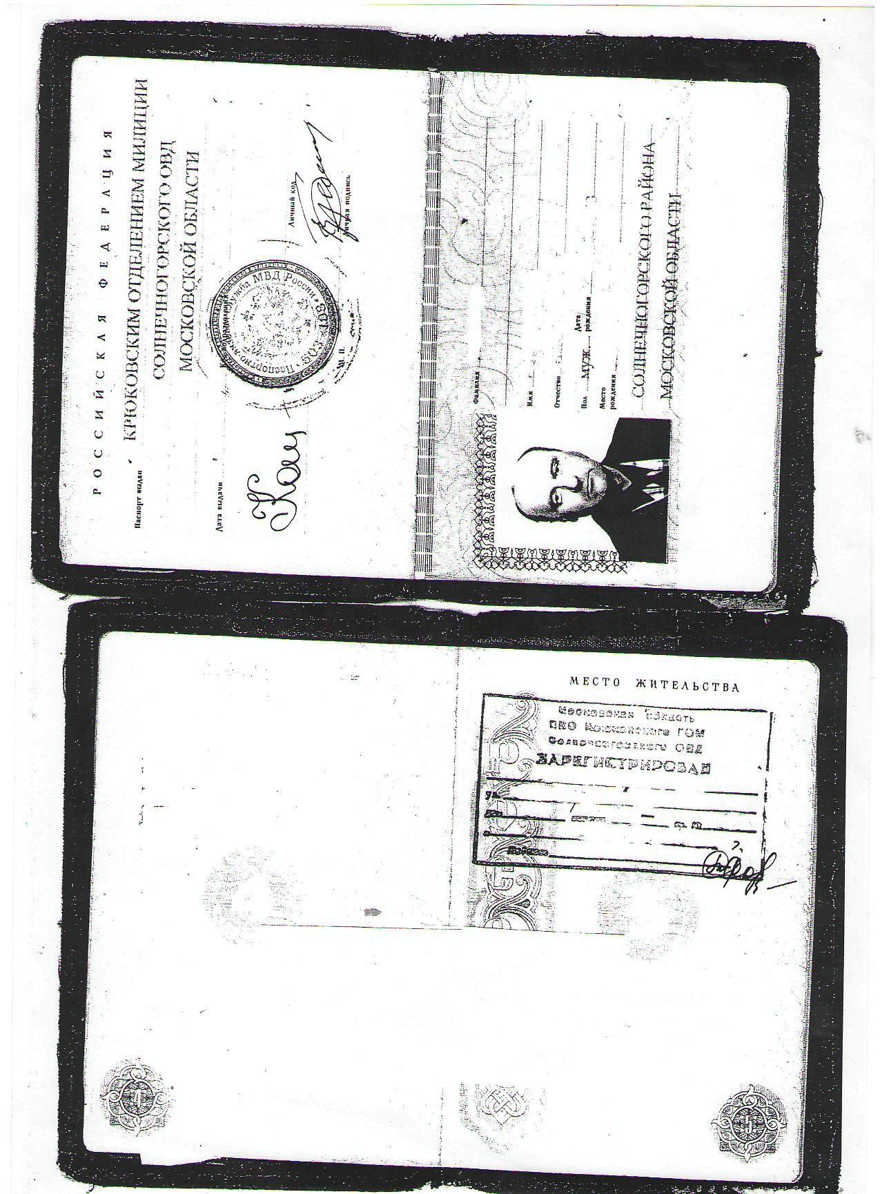 Копия паспорта на листе